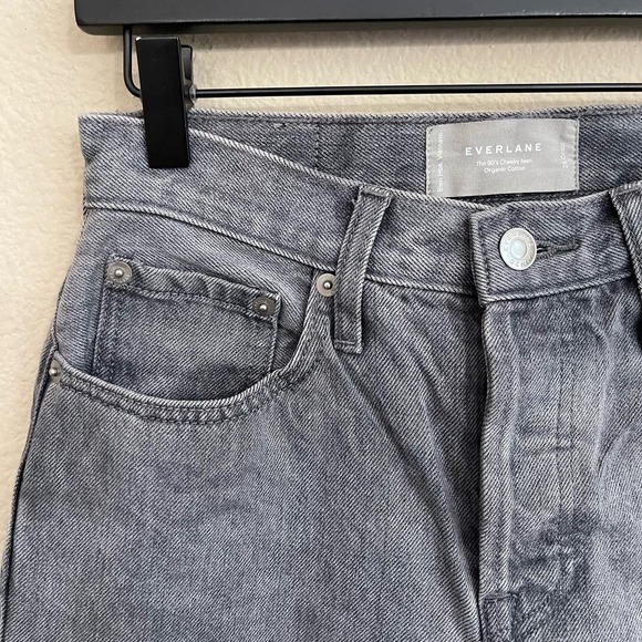 Everlane The '90s Cheeky High-Rise Button-Fly Cropped Denim Jeans Acid Grey 25 - Picture 7 of 15